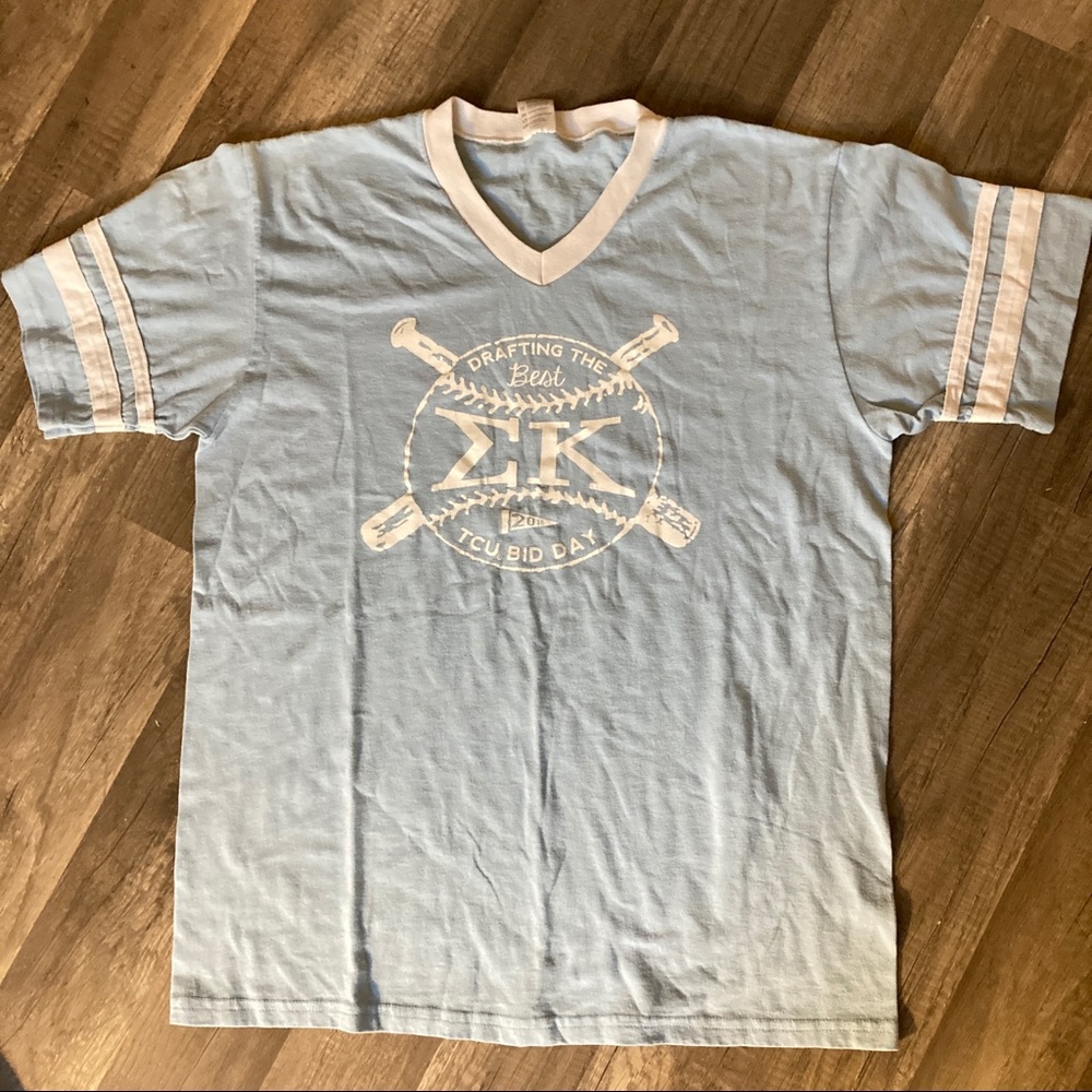 Sorority college t-shirt tee blue TCU Sigma Kappa